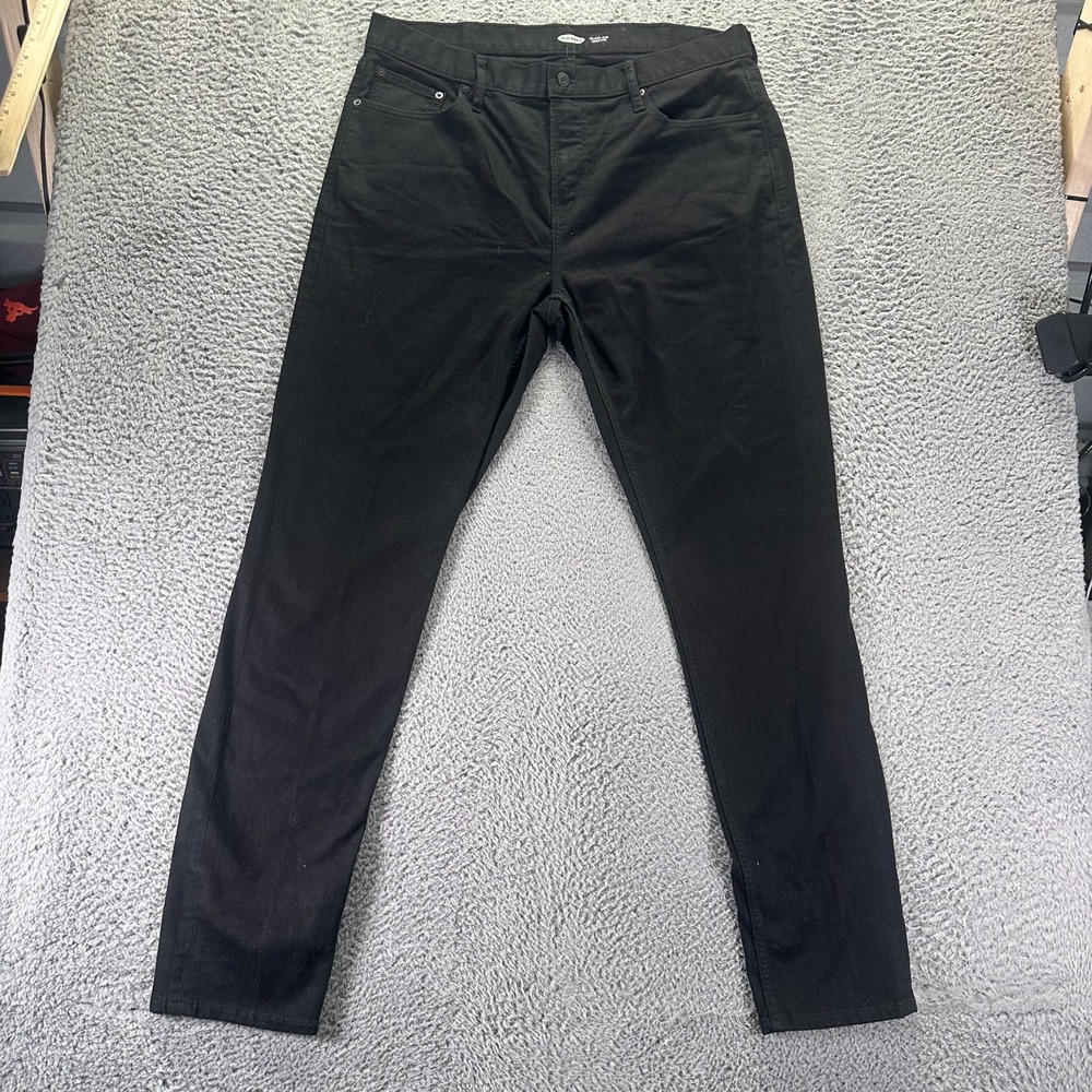 Old Navy Jeans Mens 38x36 Black Cotton Denim Straight Relaxed Workwear Stretch